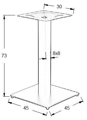 Podstawa do stolika SH-5002-5/B czarna - wysokość 73 cm 45x45