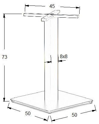 Podstawa do stolika SH-5002-6/B czarna - wysokość 73 cm 50x50 cm