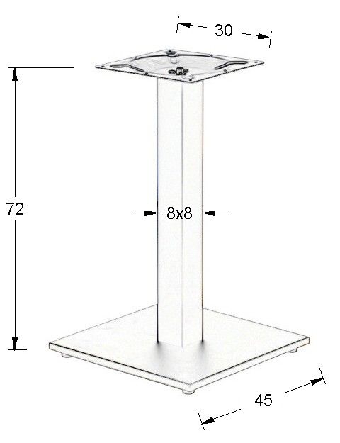Podstawa do stolika SH-2011-2/B - wysokość 72 cm 45x45 cm