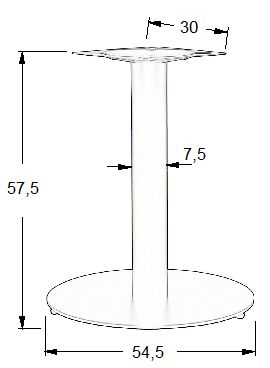 Podstawa do stolika EF-SH-5001-5/L/B czarna - wysokość 57,5 cm fi 45 cm 