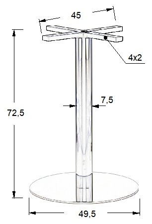 Podstawa do stolika EF-SH-3001-6/P fi 49,5 cm wys. 72,5 cm