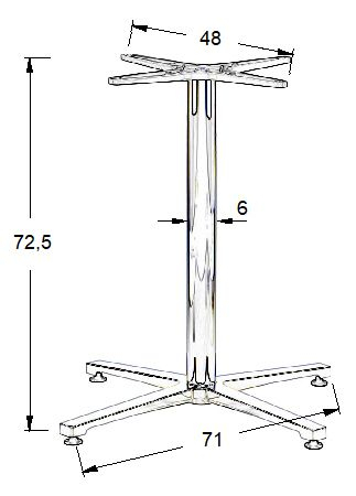 Podstawa do stolika SH-7700/A  71x71 cm wys. 72,5 cm