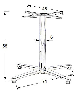 Podstawa do stolika SH-7700/L/A  71x71 cm wys. 58 cm 